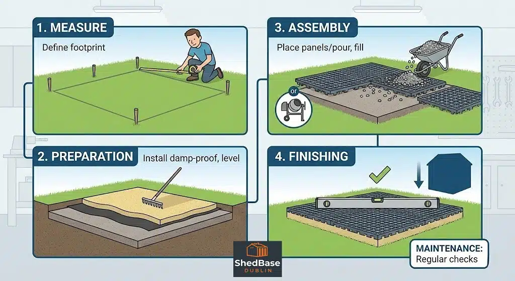 Shed Base Process Shed Base Dublin – The foundation your garden shed deserves